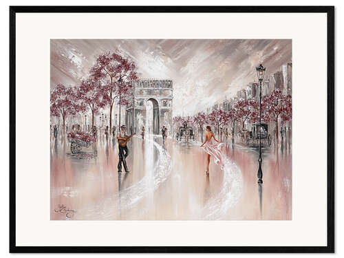 Framed art print Street in Paris, Romantic Flair
