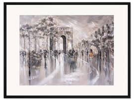 Gerahmter Kunstdruck Vintage Straßenszene, Pariser Flair