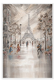 Wall print  A drink at the Eiffel Tower, Paris Flair - Isabella Karolewicz