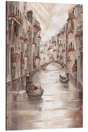 Tableau en aluminium Pretty Peaceful Canal, Venice Charm