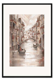 Gerahmter Kunstdruck Schöner, friedvoller Kanal, Venedig Charme