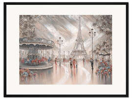Gerahmter Kunstdruck Jahrmarkt, Pariser Flair