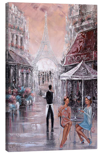 Canvas print Chit Chat in a Parisian Cafe