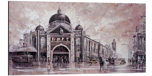 Tableau en aluminium Flinders Station, Modern Melbourne Vibes IV