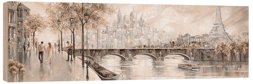 Hout print Panoramic View of Paris