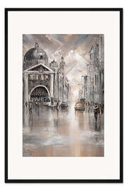 Gerahmter Kunstdruck Halt mich warm, Flinders Bahnhof