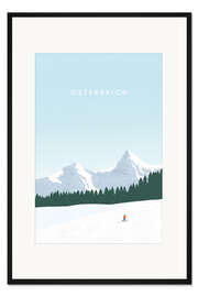 Gerahmter Kunstdruck Österreich im Winter