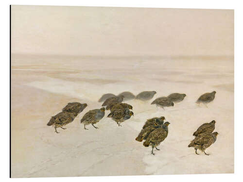 Aluminium print Partridges in the Snow, 1891