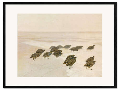 Kehystetty taidepainatus Partridges in the Snow, 1891