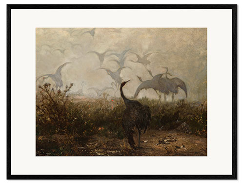 Impresión de arte enmarcada Cranes, 1870