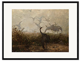 Impresión de arte enmarcada Cranes, 1870
