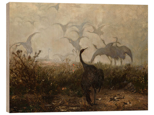 Quadro de madeira Cranes, 1870