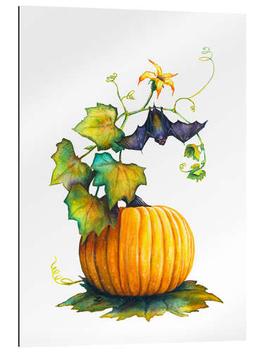 Quadro em plexi-alumínio Bat on a Pumpkin