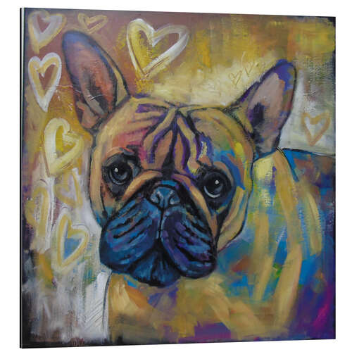 Quadro em alumínio Bulldog in Love