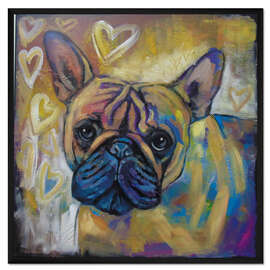Gerahmter Kunstdruck Bulldogge in Love