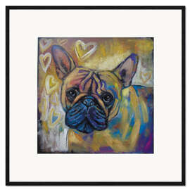 Gerahmter Kunstdruck Bulldogge in Love