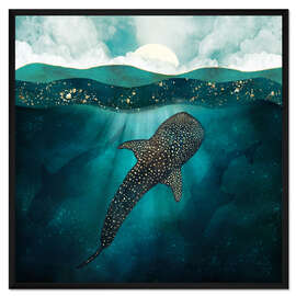 Gerahmter Kunstdruck Metallische Walhaie