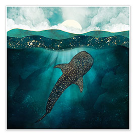 Poster  Metallic whale sharks - SpaceFrog Designs