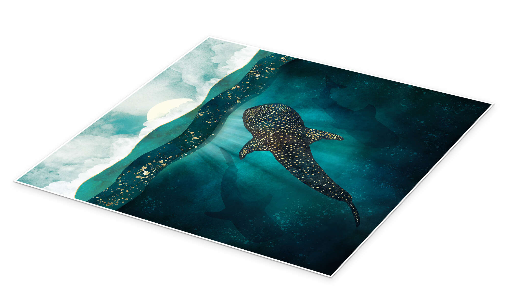 Sold Metallic Whale Shark Poster Painting canvas 20*30inch