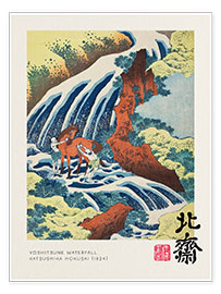 Obra artística  Yoshitsune Waterfall - Katsushika Hokusai