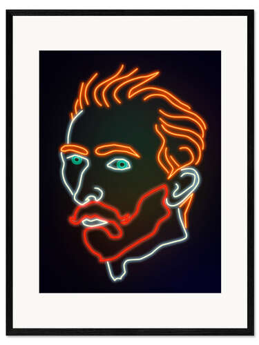 Ingelijste kunstdruk Neon Vincent van Gogh