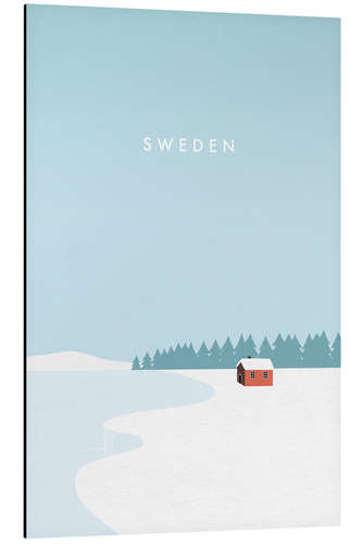 Aluminium print Sweden in winter