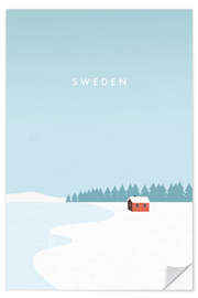 Selvklebende plakat Sweden in winter