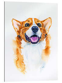 Quadro em plexi-alumínio Smiling Corgi