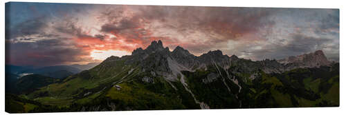 Leinwandbild Sonnenuntergang im Dachsteingebirge, Panorama