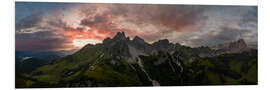 Foam board print Sunset in the Dachstein Mountains, panorama