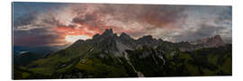 Gallery print Sunset in the Dachstein Mountains, panorama