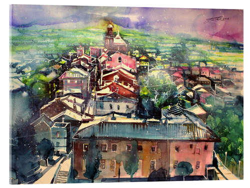 Acrylglasbild Umbrien Altstadt von Castiglione