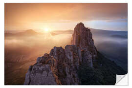 Sticker mural Sun tide above French mountains