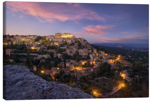 Leinwandbild Gordes am Abend