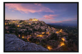 Gerahmter Kunstdruck Gordes am Abend