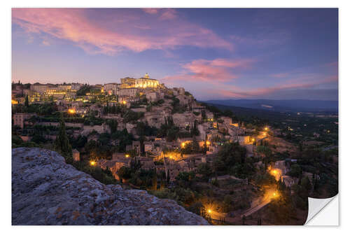 Sticker mural Gordes in the evening