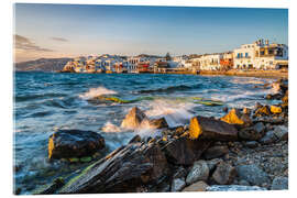 Akrylbilde Sunset at Little Venice, Mykonos