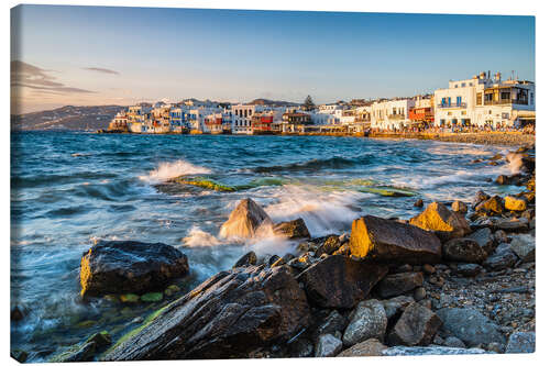 Lerretsbilde Sunset at Little Venice, Mykonos