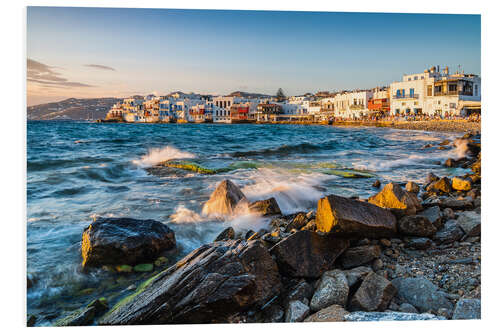 Tableau en PVC Sunset at Little Venice, Mykonos