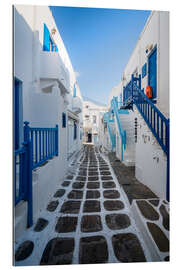 Gallery print Blue alley in Mykonos