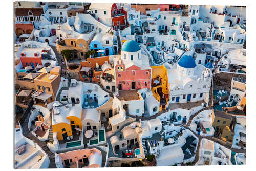 Stampa su plexi-alluminio Oia in Santorini from above