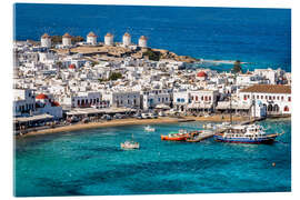 Acrylic print Blue bay on Mykonos, Greece