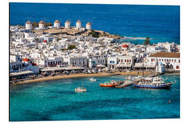 Alubild Blaue Bucht auf Mykonos, Griechenland