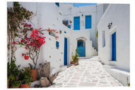 Foam board print In a village in Paros, Greece