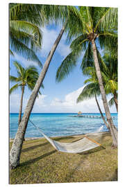 Tableau en plexi-alu Vacation in a hammock on the beach