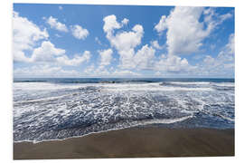 Foam board print Black sand on Tahiti beach