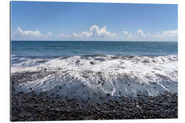 Gallery print Beach with black sand and stones in Tahiti