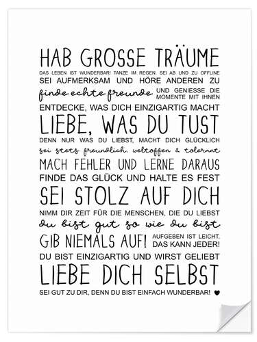 Wall sticker Love yourself (German)