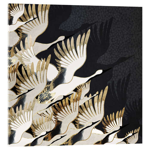 Acrylic print A flock of cranes, abstract