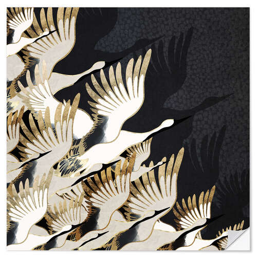 Wall sticker A flock of cranes, abstract